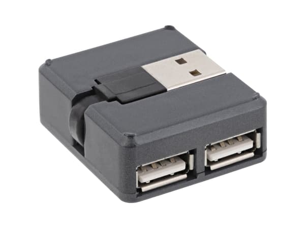 InLine 33293L, USB 2.0 Type-A, USB 2.0 Type-A, 480 Mbit/s, Svart, Plast, 0,04 m