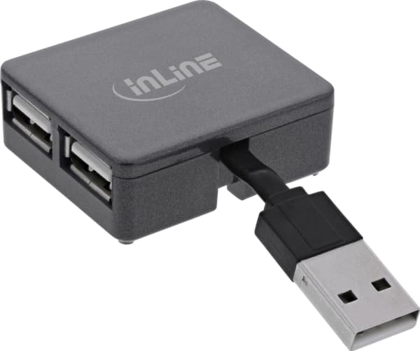 InLine 33293L, USB 2.0 Type-A, USB 2.0 Type-A, 480 Mbit/s, Svart, Plast, 0,04 m
