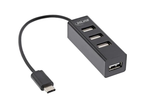InLine 33293J, USB 2.0 Type-A, USB 2.0 Type-A, 480 Mbit/s, Svart, Plast, 0,015 m