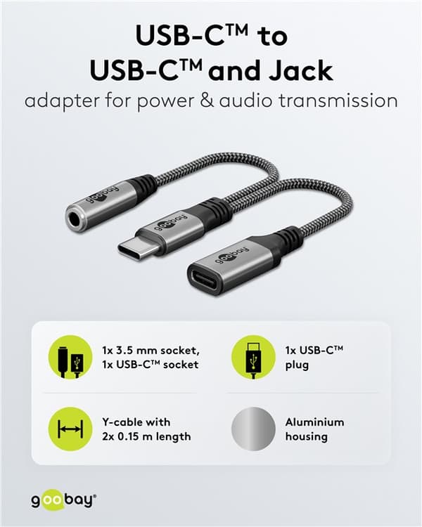 Adapter USB-C™ till USB-C™ och jack, 3,5 mm AUX