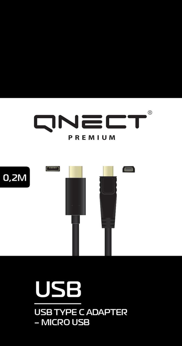 USB 3.1 C male - USB 2.0 type B Micro male, 0.2m