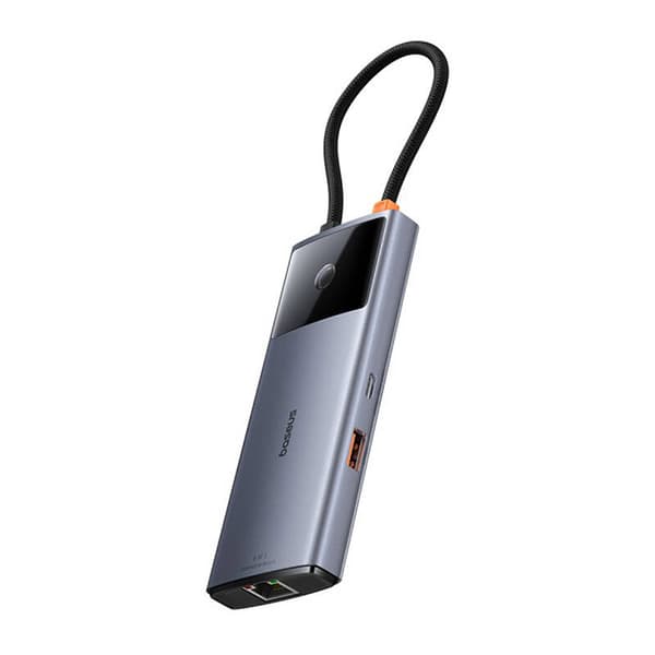 Hub 6in1 Baseus Metal Gleam 2-serien, USB-C till 2xUSB 3.0 +USB-C + HDMI + USB-C PD + Ethernet RJ45