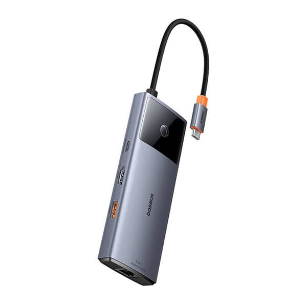 Hub 6in1 Baseus Metal Gleam 2-serien, USB-C till 2xUSB 3.0 +USB-C + HDMI + USB-C PD + Ethernet RJ45