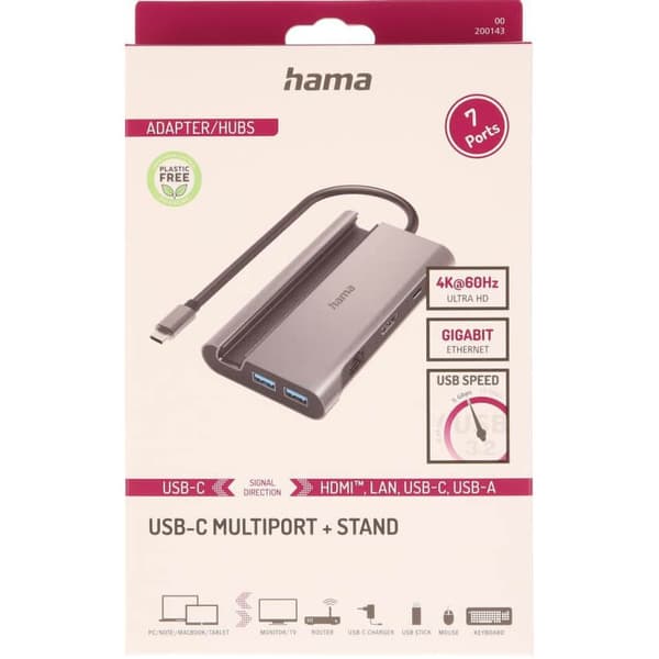 Hama USB-Hubb USB-C Multiport 7-Portar