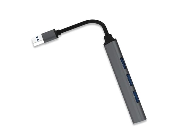 Veho VAA-550-TA3-USB-A, USB 3.2 Gen 1 (3.1 Gen 1) Type-A, USB 3.2 Gen 1 (3.1 Gen 1) Type-A, 5000 Mbit/s, Grå, Windows 10/macOS/iPadOS, AC