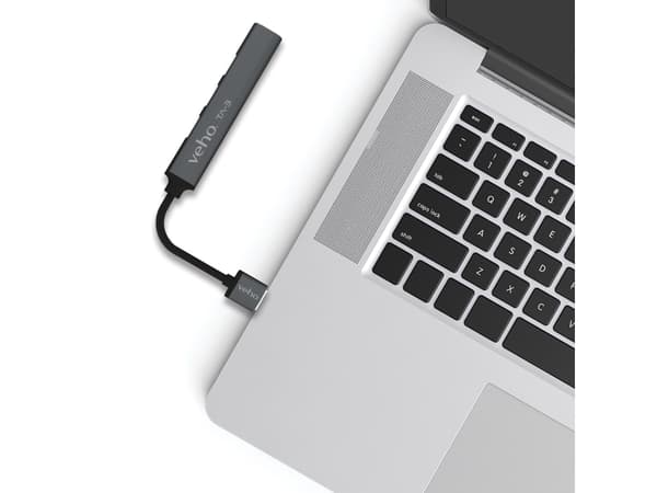 Veho VAA-550-TA3-USB-A, USB 3.2 Gen 1 (3.1 Gen 1) Type-A, USB 3.2 Gen 1 (3.1 Gen 1) Type-A, 5000 Mbit/s, Grå, Windows 10/macOS/iPadOS, AC