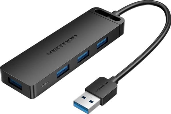 Vention USB-keskitin USB 3.0 4 portilla ja virtalähteellä Vention CHLBD 0.5m musta