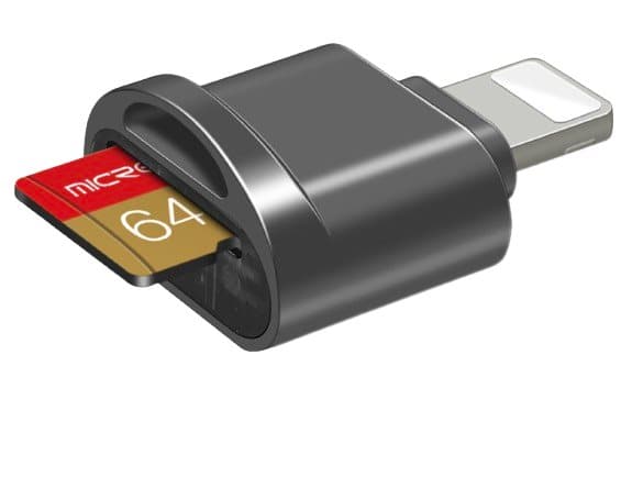 Micro SD-kortläsare för iPad och iPhone Svart