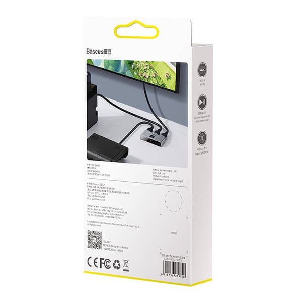 Baseus Matrix Tvåvägs avdelare / splitter HDMI, 2x1 / 1x2, 4K
