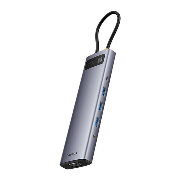 Hub 11in1 Baseus StarJoy Metal Glam Series, USB-C till HDMI +VGA + 3 x USB 3.0 + USB 2.0+USB-C PD + RJ45 + SD/TF +3,5 mm