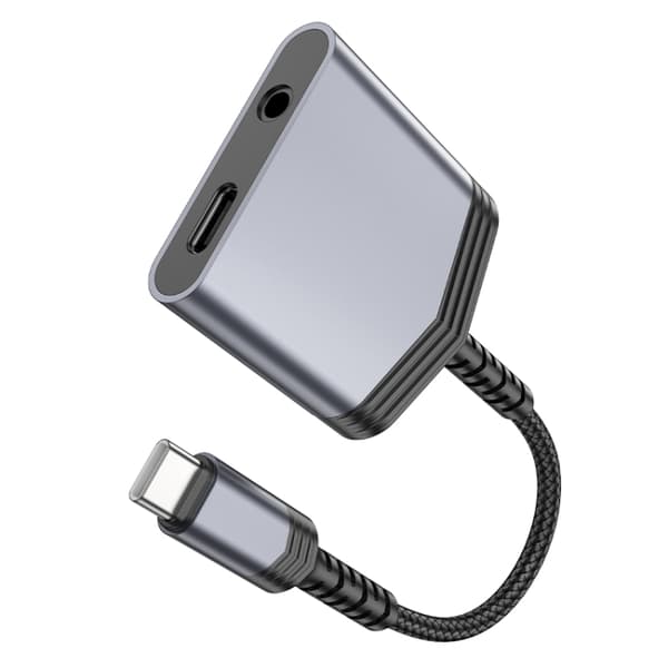 USB-C-sovitin 1xUSB-C - 1XUSB-C ja 3,5 mm liitin