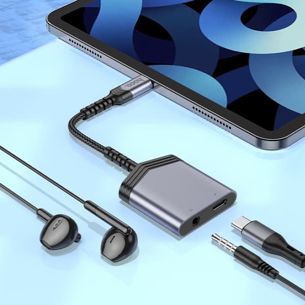 USB-C-sovitin 1xUSB-C - 1XUSB-C ja 3,5 mm liitin