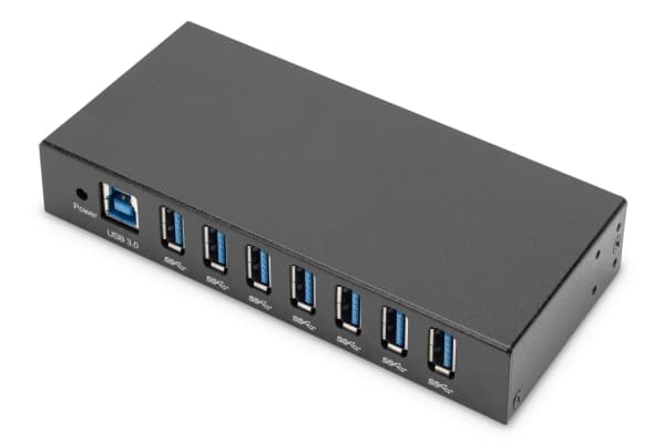 DIGITUS - Hubb - industrilinje - 7 x SuperSpeed USB 3.0 - skrivbordsmodell, DIN-skenmonterbar, väggmonterbar