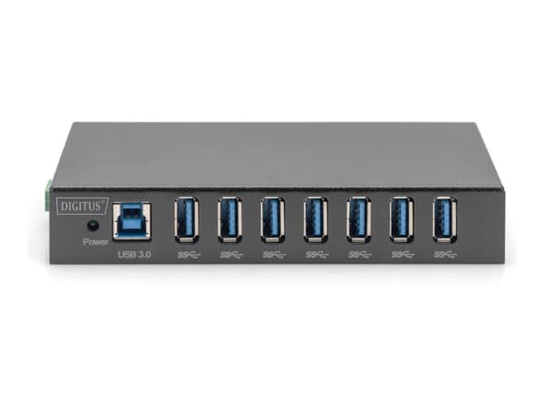 DIGITUS - Hubb - industrilinje - 7 x SuperSpeed USB 3.0 - skrivbordsmodell, DIN-skenmonterbar, väggmonterbar