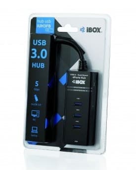 iBox IUH3FB interface-hub 5000 Mbit/s Sort
