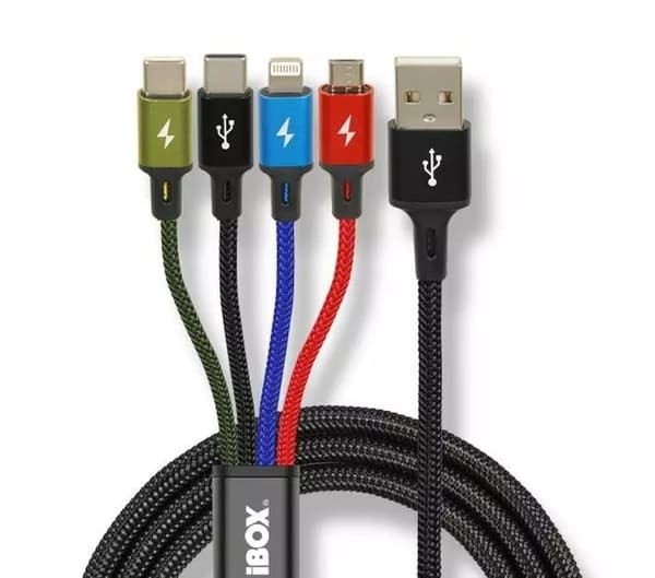 Universal 4 i 1 ladekabel I-BOX USB IKUM4W1