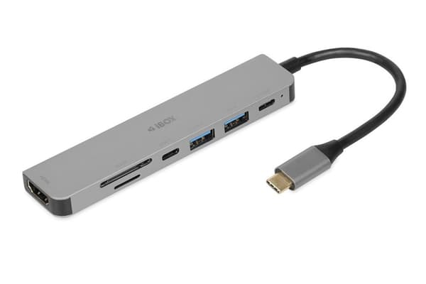 iBox IUH3SL4K notebook dock/portreplikator USB 3.2 Gen 1 (3.1 Gen 1) Type-C Strømforsyning 100W Sølv