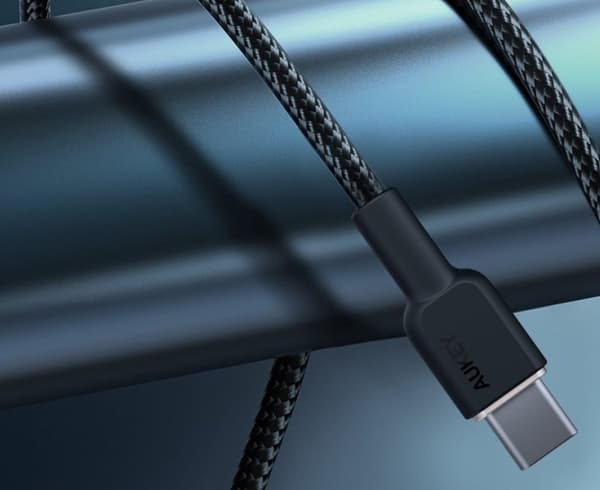 AUKEY CB-NCC2 USB-C Typ-C Strömförsörjning PD 60W 3A 1,8m Nylon Svart