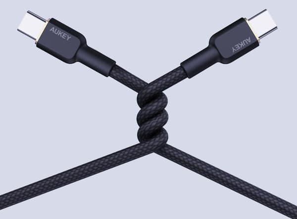 AUKEY CB-NCC2 USB-C Typ-C Strömförsörjning PD 60W 3A 1,8m Nylon Svart