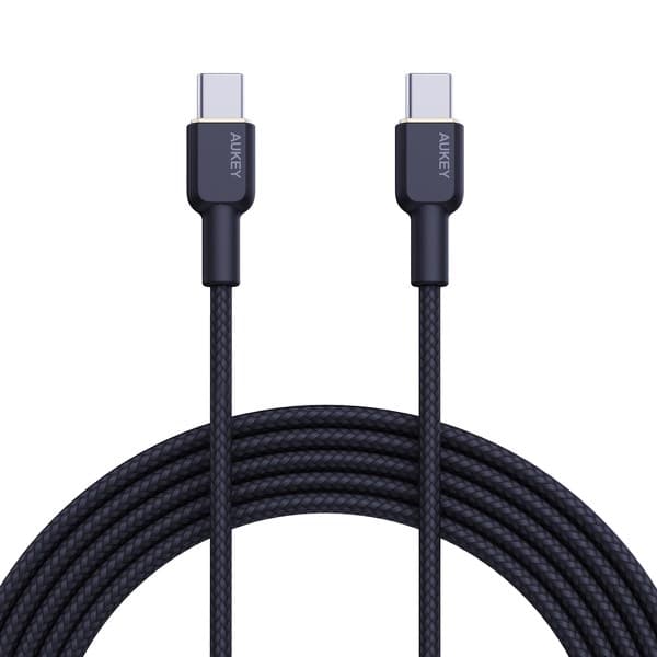AUKEY CB-NCC2 USB-C Typ-C Strömförsörjning PD 60W 3A 1,8m Nylon Svart
