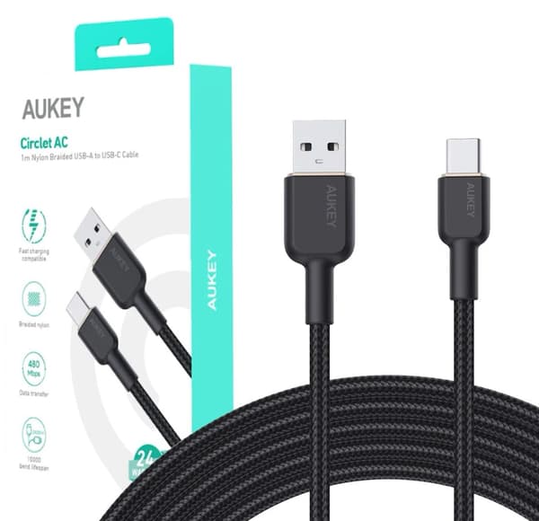 AUKEY CB-NAC1 USB-kabel 1 m USB A USB C Sort
