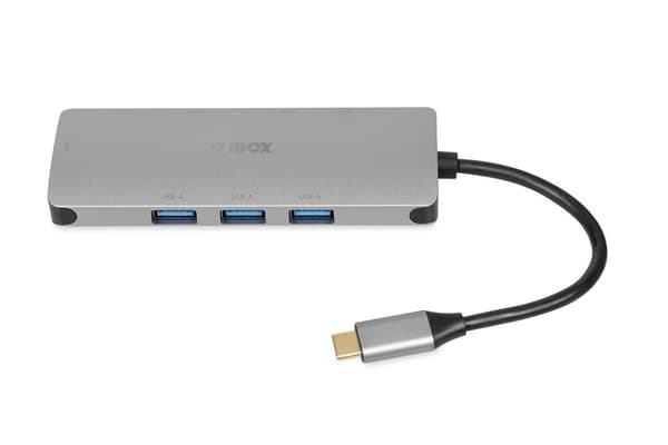 iBox IUH3RJ4K -liitäntäkeskitin USB Type-C 5000 Mbit/s Hopea