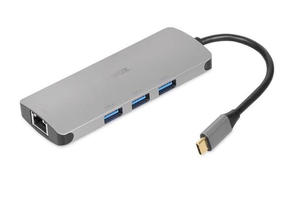 iBox IUH3RJ4K notebook dock/portreplikator USB 3.2 Gen 1 (3.1 Gen 1) Type-C Strømforsyning 100W Sølv