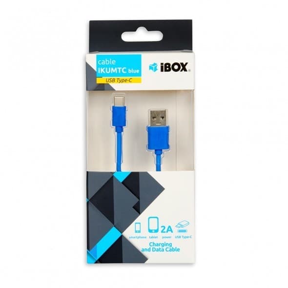 iBox IKUMTCB USB-kabel 1 m USB 2.0 USB A USB C Blå