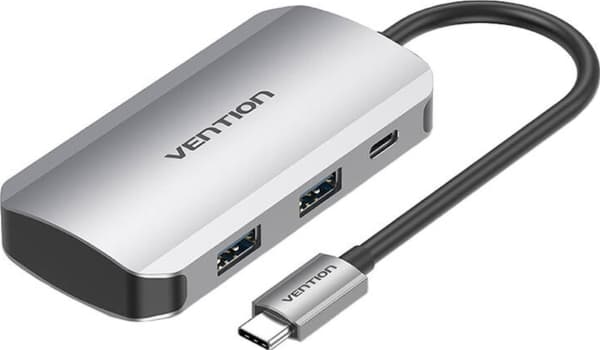 USB-C to 4x USB3.0 docking station, PD 0.15m Vention TNBHB (gray)