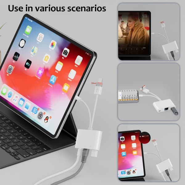 Ethernet-adapter med USB-C, Lightning och USB – Plug-and-play med hög hastighet