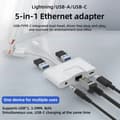 Miniatyrbild 2 av 7: Ethernet-adapter med USB-C, Lightning, USB och MicroUSB – Allt-i-ett-lösning för snabb anslutning