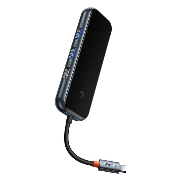 Hub 5in1 Baseus AcmeJoy-serien USB-C till 2xUSB 3.0 + USB 2.0 + USB-C PD + HDMI (mörkgrå)