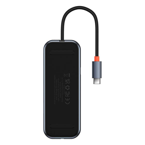 Hub 5in1 Baseus AcmeJoy-serien USB-C till 2xUSB 3.0 + USB 2.0 + USB-C PD + HDMI (mörkgrå)