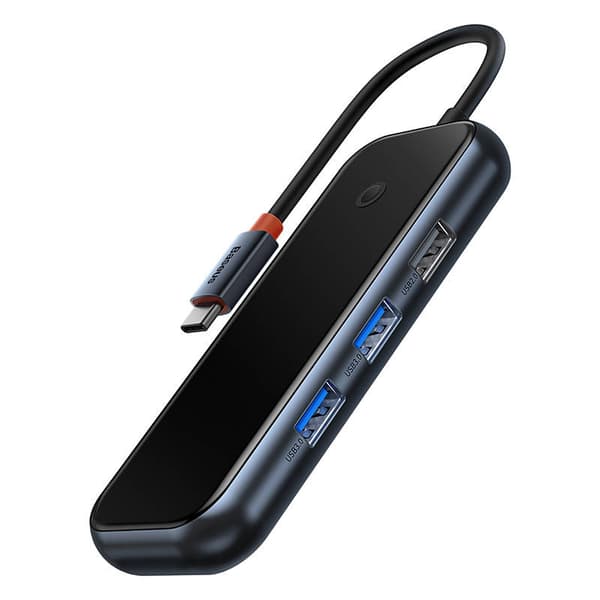 Hub 5in1 Baseus AcmeJoy-serien USB-C till 2xUSB 3.0 + USB 2.0 + USB-C PD + HDMI (mörkgrå)