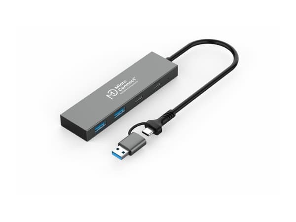 MicroConnect - Hubb - 2 x USB-C 3.2 Gen 2 + 2 x USB 3.2 Gen 2 - skrivbordsmodell