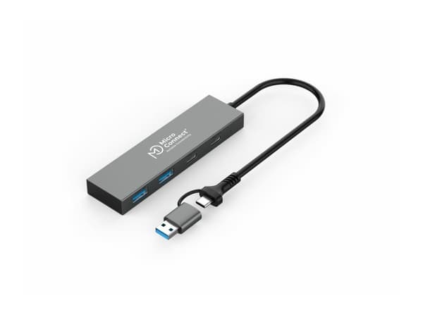 MicroConnect - Hubb - 2 x USB-C 3.2 Gen 2 + 2 x USB 3.2 Gen 2 - skrivbordsmodell