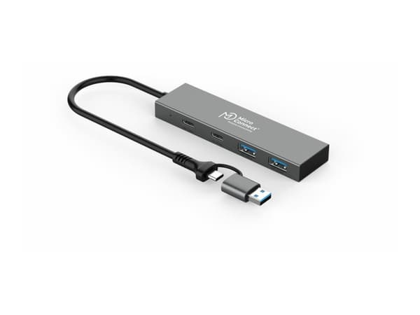 MicroConnect - Hubb - 2 x USB-C 3.2 Gen 2 + 2 x USB 3.2 Gen 2 - skrivbordsmodell