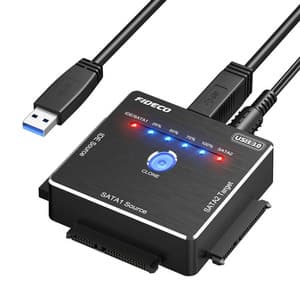 FIDECO PL06 HDD/SSD-adapter med kloningsfunksjon (USB 3.0, SATA/IDE)