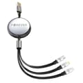 Miniatyrbild 1 av 2: Forever 3i1 USB-Kabel, USB till Lightning + 2xUSB-C 1,2 m 100W - Svart
