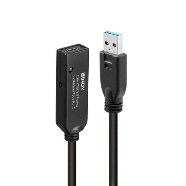 USB-kabel LINDY 43376 Svart 10 m (1 antal)