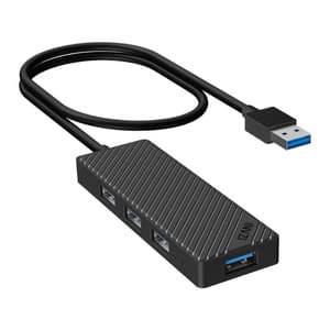 Adapter Hub 4 i 1, INVZI, MH04, 4x USB 3.0 (sort)