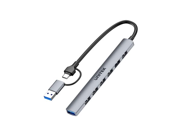 Unitek Hub USB-A/C 7in1 USB A med USB A 5 Gbps adapter