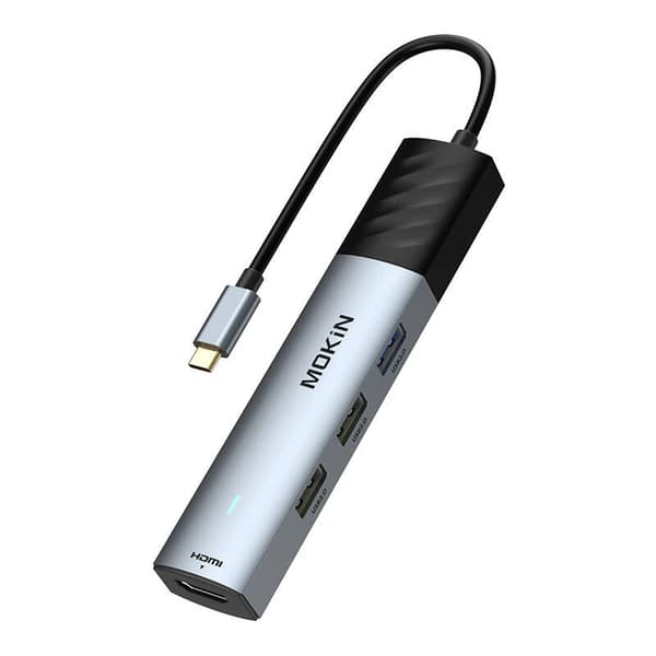HUB 5in1 MOKiN USB-C PD 3.0 100W (sølv)
