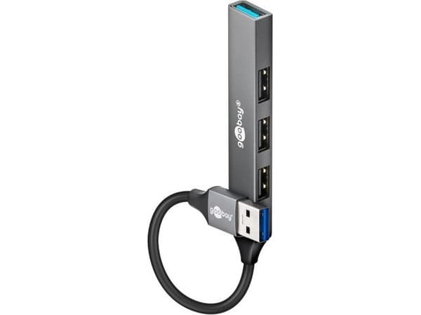 Goobay Slim 4-Port USB-Hub, USB-A auf USB-A, USB 3.2 (74456)