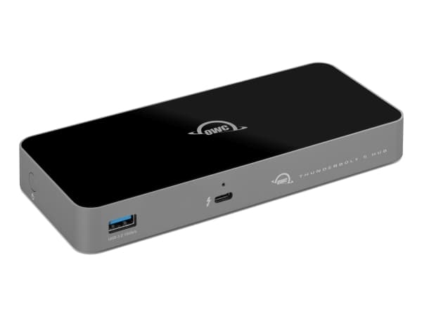 OWC Thunderbolt 5 Hub, USB 3.2 Gen 2 (3.1 Gen 2) Type-A, 120000 Mbit/s, 144 Hz, Sort, Grå, Aluminium, Polykarbonat (PC), 8K Ultra HD