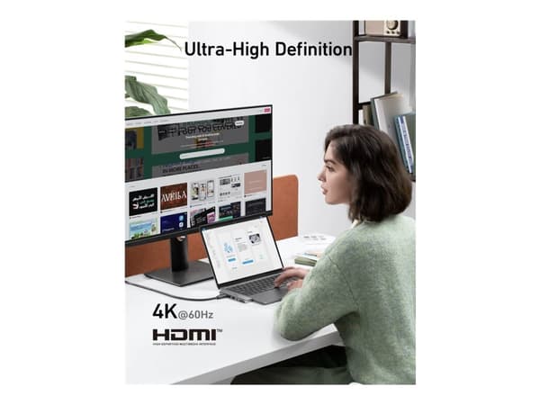 Anker 547 - Hubb - USB-C, 7-i-2 - 3 x USB-C + 2 x USB + 1 x HDMI - skrivbordsmodell