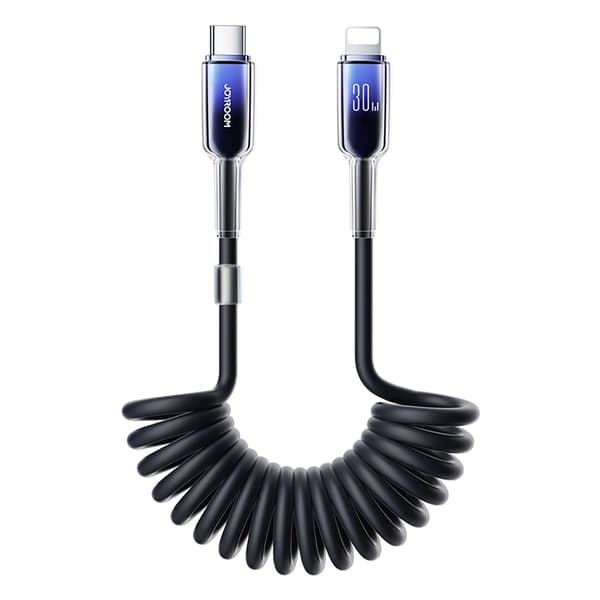 Joyroom Kristallinkirkas USB-kaapeli Spiral 30W USB-C valaistukseen 1.5m - Svart