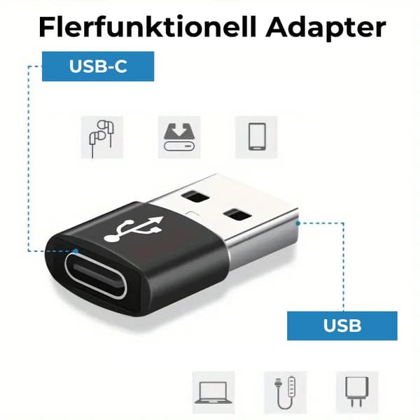 Højkvalitets USB-C til USB Adapter - Metal Sølv