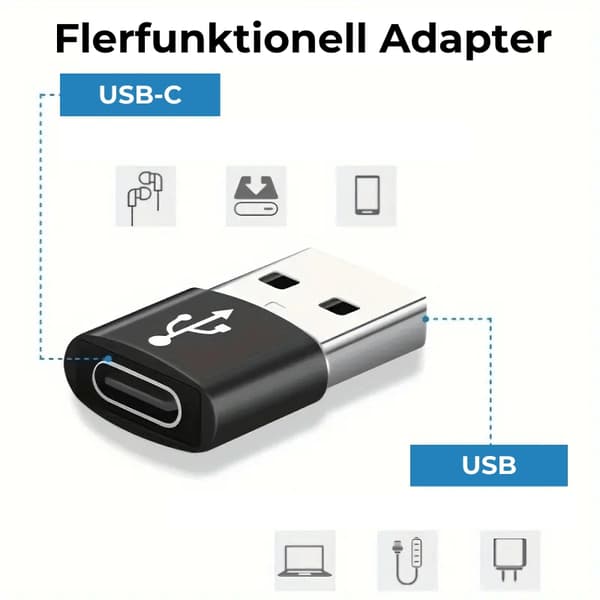 Højkvalitets USB-C til USB Adapter - Metal Rød