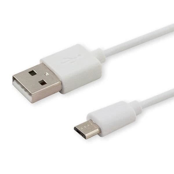 USB-kabel - SAVIO - CL-123 - 1 m - USB 2.0 - USB A till Micro-USB B - Vit
